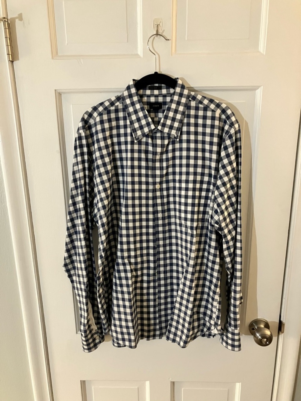 J. Crew Slim Fit Navy and White Check Button-Down Shirt